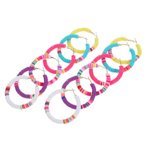 Healvian 6 Paare Geometrische Ohrringe Polymer Bunten Farben Handgefertigte Offene Creolen Boho für Frauen für Outfit Besondere Anlässe Healvian 6 Paare Geometrische Ohrringe Polymer Bunten Farben Handgefertigte Offene Creolen Boho für Frauen für Outfit Besondere Anlässe von Healvian
