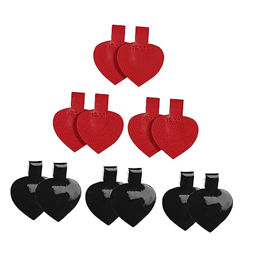 Healvian 6 Paare High Heels Pads Herzförmig Selbstklebend Ferseneinlagen Rutschfest Fersenschoner für Damen Hochhackige Schuhe Schwarz Rot Verhindert Verrutschen und Reiben Beim Tanzen von Healvian