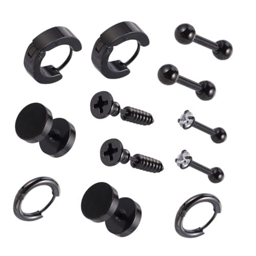 Healvian 6 Paare Ohrstecker aus Schwarz Unisex Piercing Ear Pendant Ohrschmuck für Damen Herren Modisch Hautfreundlich und Langlebig Healvian 6 Paare Ohrstecker aus Schwarz Unisex Piercing Ear Pendant Ohrschmuck für Damen Herren Modisch Hautfreundlich und Langlebig von Healvian