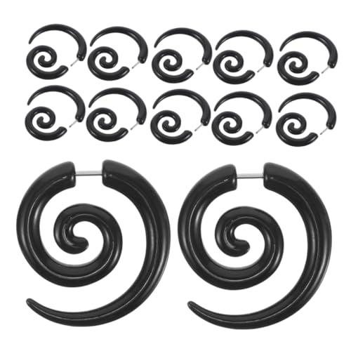 Healvian 6 Paare Spiral Ohrstecker mit Schnecken Anpassungsfähige und Komfortable Ohrdehnungen für Verschiedene Anlässe Künstlerisches Design mit Glatter Oberfläche und Langlebiger von Healvian