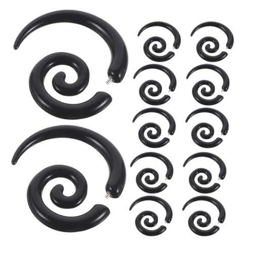 Healvian 6 Paare Spiral Schnecken Ohrstecker Edelstahl Unisex Asymmetrische Flügel Fake Gauge Ohr Expander Punk Ohrschmuck für Alltag und Events von Healvian