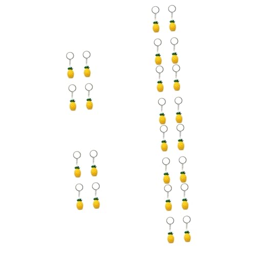 Healvian 6 Sätze Teiliges Ananas Schlüsselring Ornament Kreativer Anhänger Für Taschen Schlüssel Dekoration Gelb 4 Stück * 6 von Healvian