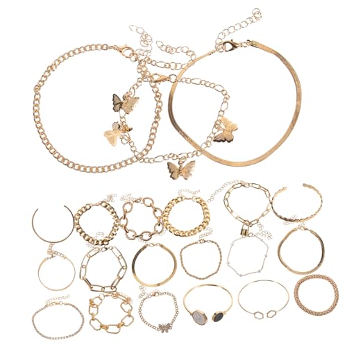 Healvian 6 Sätze Vintage Fußkettchen für Damen Fußkettchen Armbänder Schmucksets für Stilvolle Anlässe Tag Besondere Anlässe von Healvian