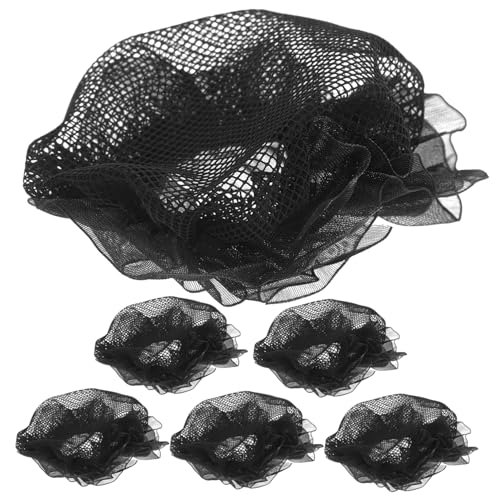 Healvian 6 Stck Teiliges Elastisches Haarnetz für Damen Atmungsaktives Mesh Duttnetz mit Dekorativer Spitze Flexibel und Komfortabel für Ballett Eiskunstlauf und Tanz von Healvian