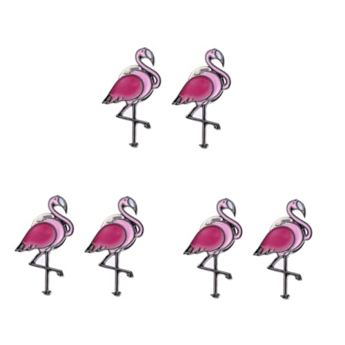 Healvian 6 Stck. Flamingo Broschen Cartoon Design Kreative Mädchen Schmuck Anstecknadeln Tier Pins für Kleidung Party und Geschenkideen Farbenfrohe Legierung Accessoires von Healvian