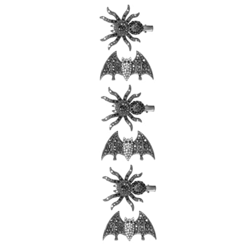 Healvian 6 Stck. Gothic Haarklammern mit Strass Spinne Fledermaus Halloween Haarschmuck für Damen Party Kostümaccessoire Schimmerndes Design Vielseitig Verwendbar von Healvian