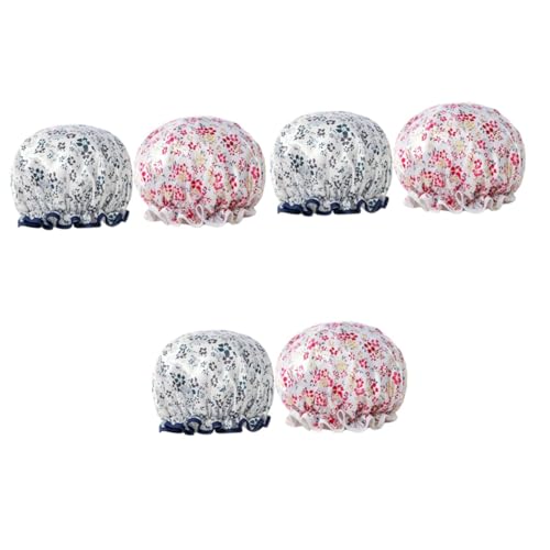 Healvian 6 Stk Damen Badehut Turban-duschhaube Duschhauben Für Haare Shampoo-duschhaube Extra Große Badehauben Diffusor Süße Duschhauben Fräulein Wasserdichte Kappe Drucken von Healvian