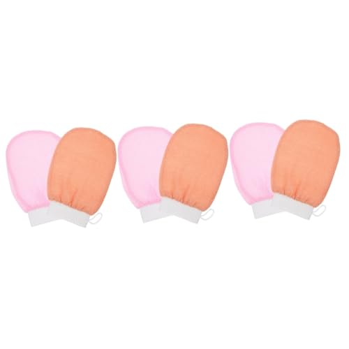 Healvian 6 Stk Handschuhe schrubben exfoliating glove exfoliate gloves Dessous aus Spitze Babydoll-Dessous Unterwäsche Duschhandschuhe Badefäustlinge Körper Aufkleber auf der Brust Mädchen von Healvian