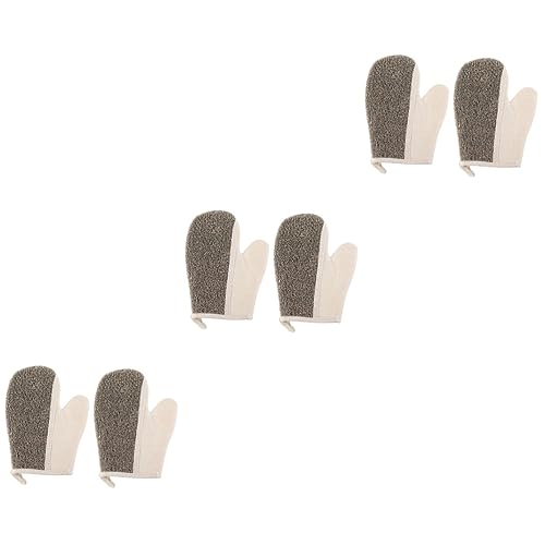 Healvian 6 Stk Wendbare Badehandschuhe Fäustlinge Badehandschuhe für Babys Spa-Handschuhe tief handtücher Duschhandschuhe verdicken praktische Handschuhe doppelseitig Schlamm reiben Flachs von Healvian