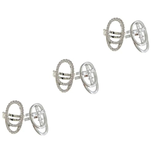 Healvian 6 Stk Personalisierte Ringdekoration Strass Nagelschmuck Strass-nagelring Spitze Klebering Ringe Für Frauen Fingernägel Legierung Damen Fingerring Persönlichkeit von Healvian