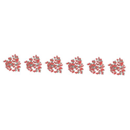 Healvian 6 Stück 5 dekorative ornamente selber machen nail nagelbeißer stop Flatback-Tonfrucht nageltransfers zu weihnachten Aufkleber Erdbeerdekor schöner Fingernagelpatch DIY zubehör Obst von Healvian