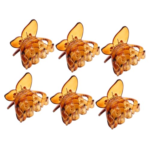 Healvian 6 Stück 6 teiliges transparenter Schmetterlings Haarklammern mit fester Griffkraft leicht und praktisch stilvolle Haarspangen für Damen geeignet für täglichen Gebrauch von Healvian