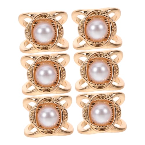 Healvian 6 Stück All Match Perlenschal Knopf Schal Dekorationsclip Schal Clip Schnalle Pullover Verschlussclips Umhangnadel Kleiderclips Harz Schalclips Goldene Künstliche von Healvian