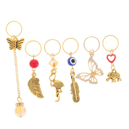Healvian 6 Stück Anhänger Schmuck Haarschmuck Haarzopf Accessoires Haarperlen Für Zöpfe Haaranhänger Für Zöpfe Gold Haarringe Haarschmuck Für Zöpfe Zopfclips Zinklegierung von Healvian