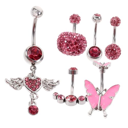 Healvian 6 Stück Bauchnabelpiercing Herzform Bauchnabelring für Frauen Funkelnde Zirkonia Designs für Partys Festliche Anlässe Healvian 6 Stück Bauchnabelpiercing Herzform Bauchnabelring für Frauen Funkelnde Zirkonia Designs für Partys Festliche Anlässe von Healvian