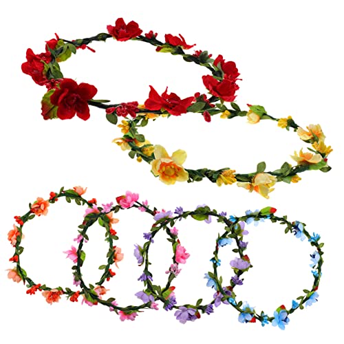 Healvian 6stücke Blumenkranz-stirnband Mit Blumenblättern Für Brautschmuck Hochzeitsaccessoires Haarband Für Party Zeremonie Fotosession von Healvian