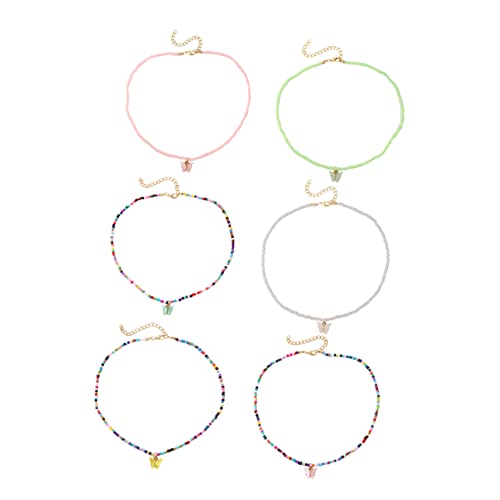 Healvian 6 Stück Bunte Bohemian Halskette mit Anhänger Teiliges Reisperlen für Frauen und Mädchen Leicht und Tragbar für Alltag und Partys von Healvian