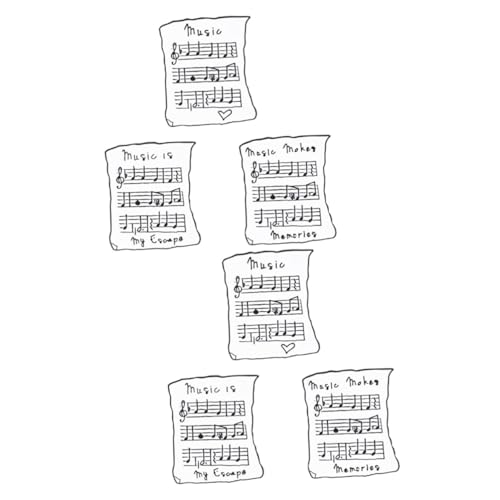Healvian 6 Stück Cartoon Musiknoten Brosche Legierungsanstecker für Kleidung Kreative und Stilvolle Mini Broschen für für Mode und Bastelprojekte von Healvian