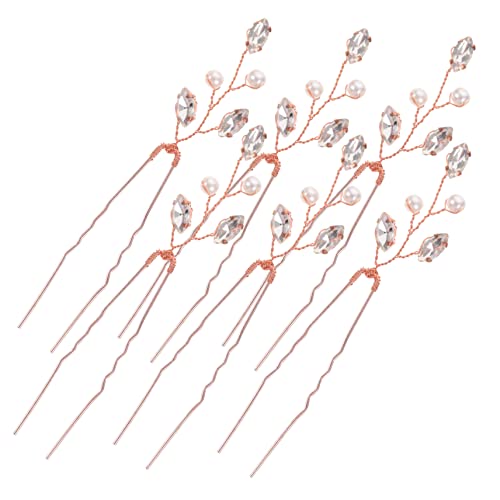 Healvian 6 Stück Förmige Haarnadeln für Braut Hochzeit Teiliges mit Perlen und Strass Haarschmuck Damen Haarspangen für Hochzeitsfrisuren und Festliche Anlässe von Healvian