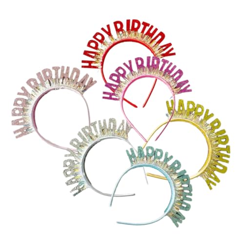 Healvian 6stücke Geburtstagskopfschmuck Mit Glitzer Party-haarbänder Für Feiern Dekorative Stirnbänder Für Geburtstagsparty Haar-dekoration Mit Glitzerbuchstaben von Healvian