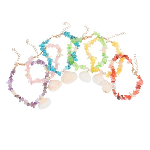 Healvian 6 Stück Handgemachte Boho Fußkettchen Verstellbare Strand Schmuck mit Natursteinperlen und Muscheln Damen Mädchen Surfer Fußband Urlaubsschmuck Healvian 6 Stück Handgemachte Boho Fußkettchen Verstellbare Strand Schmuck mit Natursteinperlen und Muscheln Damen Mädchen Surfer Fußband Urlaubsschmuck von Healvian