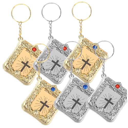 Healvian 6 Stück Kreative Schlüsselanhänger mit Anhänger Religiöse für Taufen Hochzeiten Besondere Anlässe für Freunde Familie von Healvian