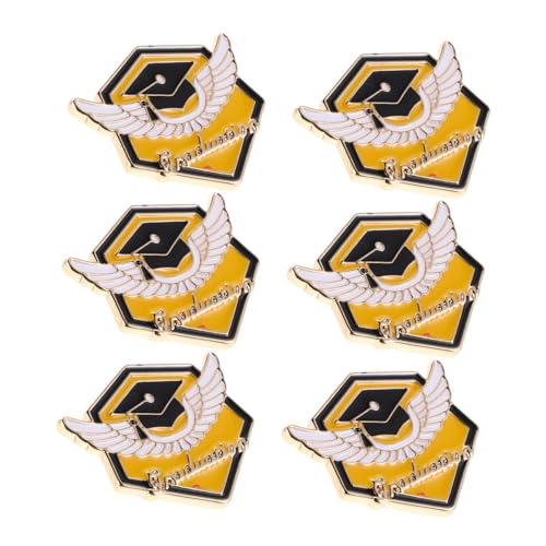 Healvian 6 Stück Lustige Doktorhut Brosche Cartoon Anstecker für Kleidung Taschen und Hüte Farbige Abzeichen für Graduierungen Feiern und von Healvian