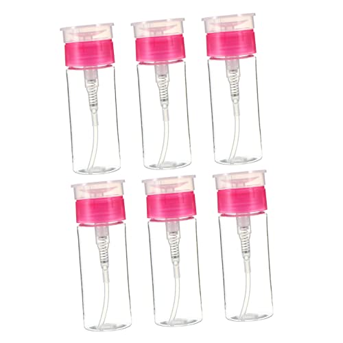Healvian 6 Stück Nagellackentferner Flaschen mit Pumpspender Transparente Aufbewahrungsflaschen für Nagelpflege und Make Up Entferner Auslaufsicher und Einfach zu Bedienen von Healvian