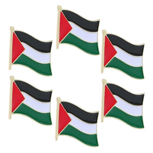 Healvian 6 Stück Palästina Flagge Anstecknadel Teiliges Metallbroschen Modische Kleidung Abzeichen Dekorative Pins für Jacken Hüte Hemden Zubehör von Healvian