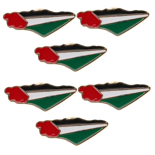 Healvian 6 Stück Palästina Flaggen Broschen aus Langlebiger Legierung Patriotische Anstecknadeln Rostfreie Metallpins Reversnadeln für Kleidung Rucksäcke und Accessoires von Healvian