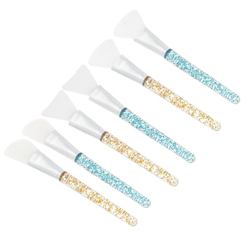 Healvian 6 Stück Silikon Maskenpinsel Diy Gesichtsmaske Applikatoren Blau und Gelb Wiederverwendbar und Tragbar für Kosmetische Anwendungen für und Hautpflege von Healvian