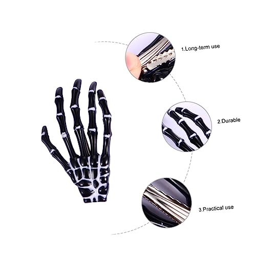 Healvian 6 Stück Skelett Handkralle Haarklammer für Damen Einzigartige Halloween Haarspangen Stilvolles Haaraccessoire für Partys und Festlichkeiten Geeignet für Mädchen von Healvian