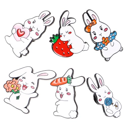 Healvian 6 Stücke Hasenbroschen Legierung Kiefernbroschen für Kleidung Hut und Schalschmuck für Besondere Anlässe von Healvian