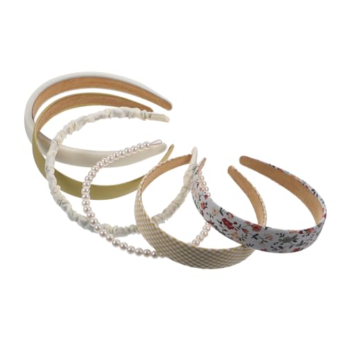 Healvian 6 Stück Teiliges Damen Haarband Minimalistisches Bequemes Stirnband in Gelb Weiches Elastisches Haarschmuck Accessoire für Teenager und Frauen für Party Strand und Alltag von Healvian