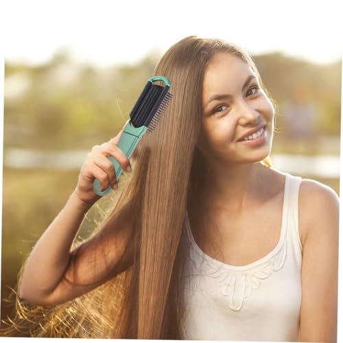 Healvian 6 Stück Teiliges Faltbares Haarkamm Spiegel Tragbare Mini entwirrbürste für Damen Weiche Bürsten für Sanfte Kopfhautmassage Robustes Material für Reisen und Handtasche Grün Silber von Healvian