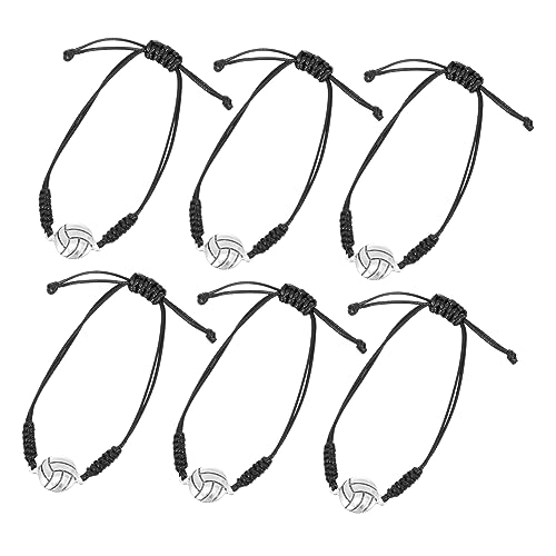 Healvian 6 Stück Teiliges Geflochtenes Armband mit Volleyball Anhänger für Jugendliche Dekorative Armbänder für Jungen und Mädchen für Teamsportler von Healvian