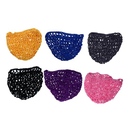 Healvian 6 Stück Teiliges Gehäkeltes Haarnetz für Damen Leichtes Atmungsaktives Schlafhaarnetz Netz Haarnetz zum Schlafen und Haarschutz Geeignet für Reisen und Alltag Zufällige Farbe von Healvian