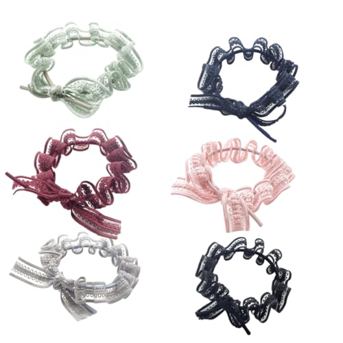 Healvian 6 Stück Teiliges Haarband mit Elastischem Schleifen Design Weiche Haargummis mit Spitzen Bowknot für Mädchen Farbenfrohe Ponytail Holder in Schwarz Weinrot Hellgrün Healvian 6 Stück Teiliges Haarband mit Elastischem Schleifen Design Weiche Haargummis mit Spitzen Bowknot für Mädchen Farbenfrohe Ponytail Holder in Schwarz Weinrot Hellgrün von Healvian