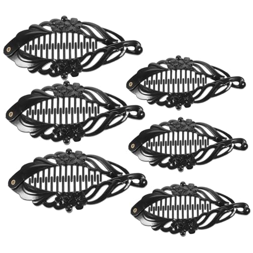 Healvian 6 Stück Teiliges Haarklammer Damen Fischform Haarklammern mit Blumen Rutschfest kein Haarbruch Fester Griff für Dickes und Dünnes Haar Modisches Haarschmuck Accessoire für Alltag von Healvian