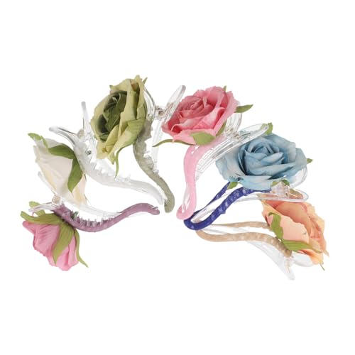 Healvian 6 Stück Teiliges Haarklammern mit Natürlichem Rosen Design Rutschfeste Entenmaul Clips Leichte Haarschmuck Accessoires für Damen und Mädchen für Party Hochzeit und Alltag von Healvian
