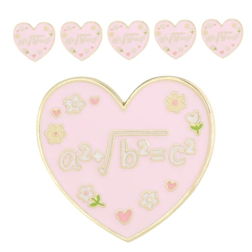 Healvian 6 Stück Teiliges Herz-broschen Langlebiger Legierung Leichter Schmuck mit Einzigartigem Herz Buchstabendesign Vielseitig für Kleidung Schals Taschen Sicherer Anstecker für Damen von Healvian