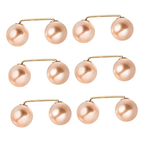 Healvian 6 Stück Teiliges Künstliche Perlenbroschen aus Legierung Langlebige Emptied Collar Corsage Anstecknadeln für Damen Broschenknöpfe zur Kleider und Schalbefestigung Vielseitig für von Healvian