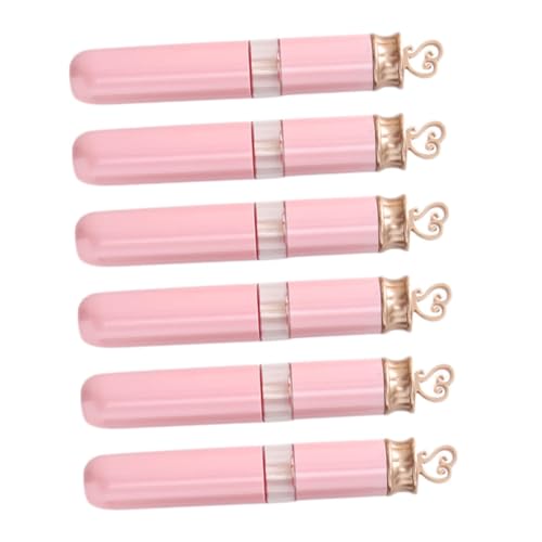 Healvian 6 Stück Teiliges Lippenbalsam Behälter in Herzform Leere Lipgloss Röhrchen für Frauen Kreative Lippenstift Tuben Leicht und Tragbar für DIY Lipglaze und Lippenpflege von Healvian