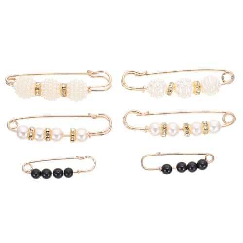 Healvian 6 Stück Teiliges Multifunktionale Broschen mit Elegantem Perlen Design Sicherer Strickjacken und Taillenclip aus Rostfreiem Verstellbarer Gürtel und Hosenbund Organizer für Damen von Healvian