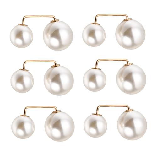 Healvian 6 Stück Teiliges Perlenbroschen Anstecknadeln für Damen Vielseitige Schal und Kleiderknöpfe Sicherheitsbrosche für Kragen Rock und Strickjacke Langlebiges Legierungsmaterial für von Healvian