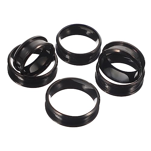 Healvian 6 Stück Teiliges Schwarze Edelstahl Rillenringe für DIY Schmuckherstellung Glatte Finger Rohlinge mit Innenschliff Komfortabel Tragbare Ringkerne für Damen und Herren Vielseitig von Healvian