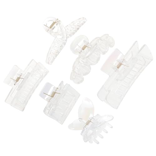 Healvian 6 Stück Teiliges Transparentes Haarklammer Große Starke Haarkralle für Frauen Schonender Haarschäden Vielseitig für Küche Bad Make Up und Alltag Geeignet von Healvian