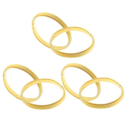 Healvian 6 Stück Verstellbare Metall armbänder mit Elastischem Design Rutschfeste Herren Damen Stretch Wrist Cuff Bracelets Langlebige Goldfarbene Ärmelhalter für Hemdärmel von Healvian