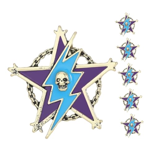 Healvian 6 Stück Vintage Fünf-punkte Stern Anstecknadeln Mini Broschen für Anzug Jacke Rucksack Leichte Sichere Metall Pins mit Klassischem Design für Männer und Frauen von Healvian