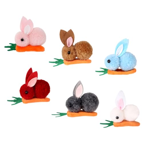Healvian 6stücke Teiliges Mini Bunny Haarclips Aus Plüsch Süße Karotten-haarspangen Für Ostern Verschiedenen Farben Erhältlich Haarschmuck-accessoires Für Mädchen Und Damen von Healvian